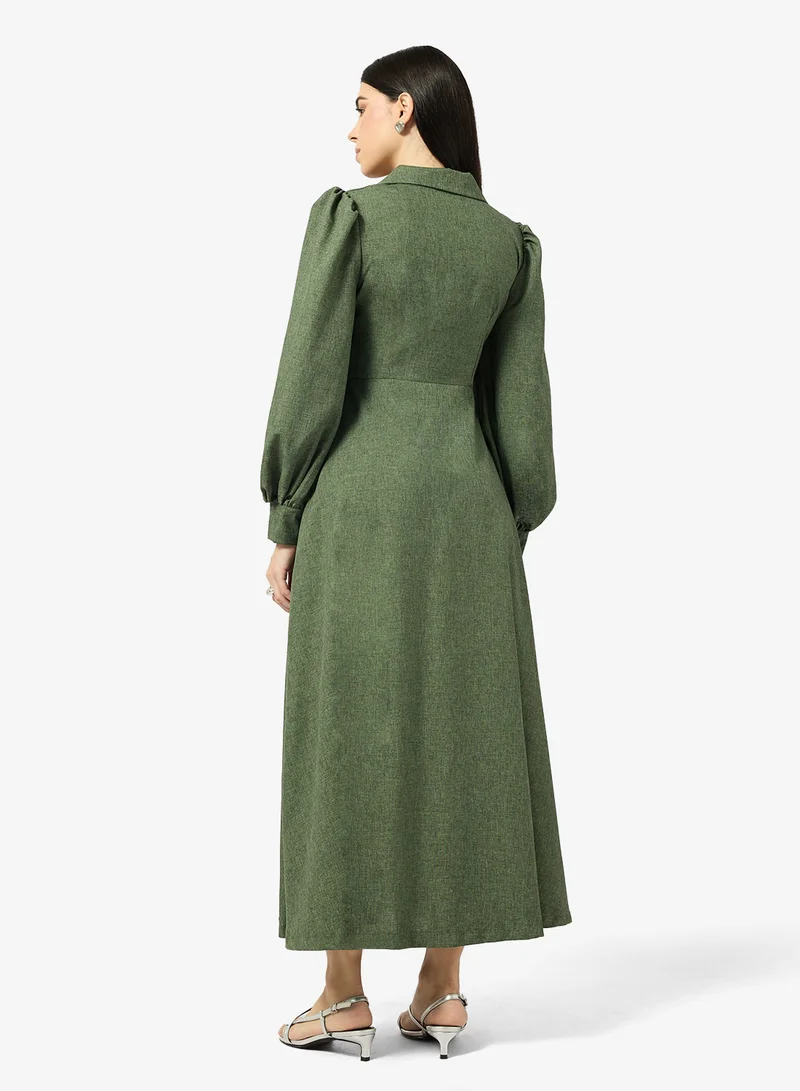 ايلا Puff Sleeve A-line Dress